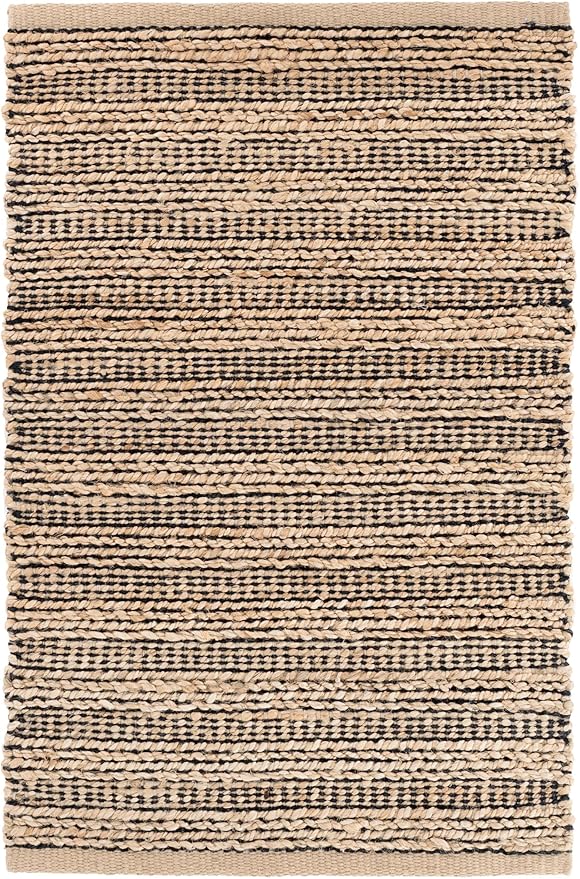 Dash and Albert Simba Black Handwoven Jute Rug, 8.5 X 11.5 Feet, Black Solid Pattern - Premium Luxury Hotel Quality Soft Breathable Hypoallergenic Machine Washable Easy Care All Season Comfortable