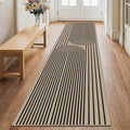 2x8 Kitchen Runner Rug for Hallways Outdoor Rug Easy Jute Rug Washable Low-Pile Non-Slip Area Rug Indoor Outdoor Carpet for Bedside Laundry Entryway Porch Door Mat Boho Black Rainbow Floor Mats