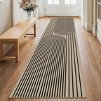 2x8 Kitchen Runner Rug for Hallways Outdoor Rug Easy Jute Rug Washable Low-Pile Non-Slip Area Rug Indoor Outdoor Carpet for Bedside Laundry Entryway Porch Door Mat Boho Black Rainbow Floor Mats