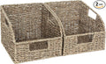 StorageWorks Wicker Baskets for Organizing, Pantry Organizers and Storage, Seagrass Storage Basket for Pantry Shelves, Natural, 2 Pack