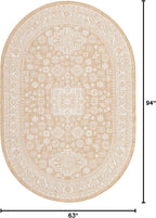 Rugs.com Outdoor Aztec Collection Rug – 5' x 8' Oval Natural Flatweave Rug Perfect for Living Rooms, Large Dining Rooms, Open Floorplans