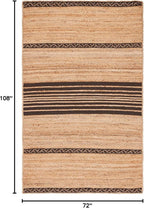 SAFAVIEH Natural Fiber Collection Area Rug - 6' x 9', Natural & Brown, Handmade Stripe Boho Farmhouse Rustic Braided Jute, Ideal for High Traffic Areas in Living Room, Bedroom (NFB262T)