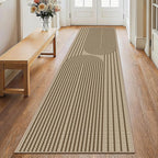 2x8 Kitchen Runner Rug for Hallways Outdoor Rug Easy Jute Rug Washable Low-Pile Non-Slip Area Rug Indoor Outdoor Carpet for Bedside Laundry Entryway Porch Door Mat Boho Brown Rainbow Floor Mats