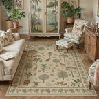 5x7 Easy Jute Outdoor Patio Rug Washable Brown Printed Large Area Rug for Living Room Lightweight Non Slip No Sheding Carpet Balcony Farmhouse Bedroom Backyard Dining Room Deck