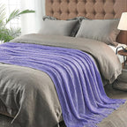 inhand Cornflower Blue Knitted Throw Blanket for Couch Bed, Mothers Day/Mom Birthday Gifts for Mom from Daughter Son, Soft Lightweight with Tassels, Farmhouse Decorative Blanket for Women, 50"x60"