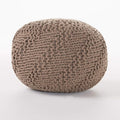 Christopher Knight Home Aria Outdoor Fabric Weave Pouf, Light Brown