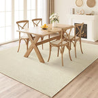 Faux Jute Non-Slip Area Rug, 2x3 Washable Pet-Friendly Floor Mat for Living Room, Bedroom, Entryway, Machine Woven Durable Scratch Resistant Carpet, Cream Beige