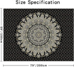 Edeesky Black Mandala Tapestry Wall Hanging Psychedelic Medallion Wall Tapestry Aesthetic Indian Hippie Decor Bohemian Art Boho Home Decoration Blanket for Bedroom,Living Room,Dorm