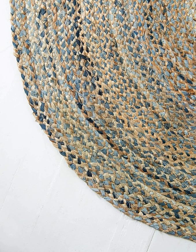 Unique Loom Braided Chindi Collection Casual Modern Natural Round Rug (4' 0 x 4' 0)