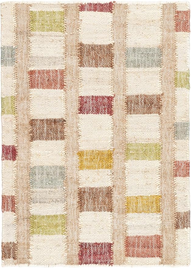 Dash and Albert Mosaic Multi Handwoven Jute Rug, 8.5 X 11.5 Feet, Multi Geometric Pattern - Premium Luxury Hotel Quality Soft Breathable Hypoallergenic Machine Washable Easy Care All Season