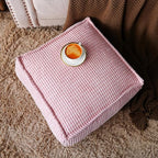 SUTAVIA Pouf Ottoman Cover Unstuffed Pouf Seat Decorative Soft Storage Bean Bag 20x20x8 Inches Square Floor Footrest for Living Room Bedroom (Dusty Pink, Square)