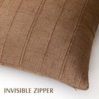 Foindtower Set of 2 Decorative Linen Check Throw Pillow Covers Neutral Farmhouse Lumbar Cushion Covers Modern Boho Home Decor for Sofa Chair Couch Bedroom Living Room,12×20 Inch,Brown Hazel