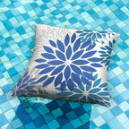 DFXSZ Blue Flower Pillow Covers 20x20 Inch Set of 2 Dark and Light Blue Colored Pillow Farmhouse Outdoor Waterproof Decor for Patio Funiture Garden Summer Floral Square Polyester Pillow Covers 002E20