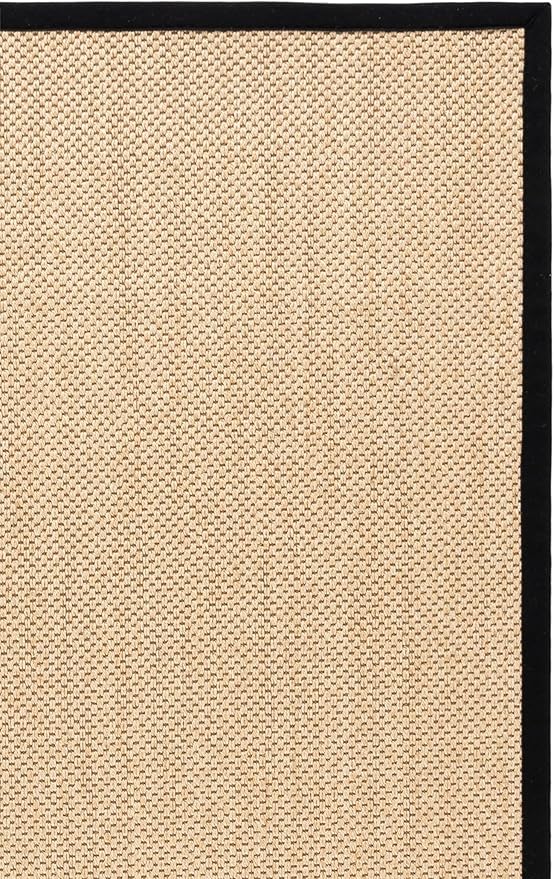 SAFAVIEH Area Rug 2x3 - Natural Fiber Collection - Maize & Black, Sisal, Woven Design with Border (NF141A)