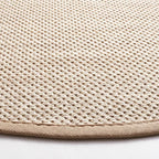 SAFAVIEH Area Rug 4' Round - Natural Fiber Collection - Marble & Linen Color, Sisal, Woven Design with Border (NF143B)