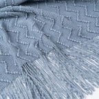 BATTILO HOME Throw Blanket for Couch, Textured Knit Throw, Bluish Grey Throws for Home Decor, Soft Blanket Throw for Bedroom Decor Housewarming Gifts, 50"x60"