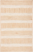 SAFAVIEH Natural Fiber Collection Accent Rug - 4' x 6', Natural & Ivory, Handmade Stripe Jute, Ideal for High Traffic Areas in Entryway, Living Room, Bedroom (NF887A)