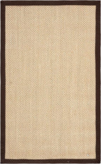 SAFAVIEH Area Rug 3x5 - Natural Fiber Collection - Maize & Brown, Sisal, Woven Design with Border (NF141C)