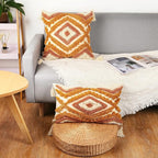 Merrycolor Boho Lumbar Throw Pillow Cover 12x20 inch,Bohemian Tufted Decorative Pillow Covers with Tassels for Couch Sofa Bedroom Living Room