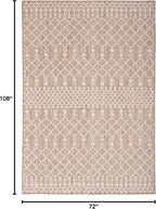 Nourison Home Positano Beige 6' x 9' Area Rug - Easy Clean, Non Shedding, Bed Room, Living Room, Dining Room, Kitchen (6' x 9')