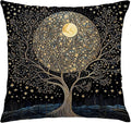 Vintage Dark William Morris Forest Night Moon Decor Pillow Covers 18x18,Black Forest Decor,Dark Dcademia Floral Decorative Throw Pillow Covers for Home Bedroom Living Room