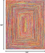 SAFAVIEH Area Rug 10x14 - Cape Cod Collection - Large - Red & Multi, Handmade Jute & Cotton, Woven Braided Design (CAP202A)