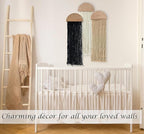 Induslyfe Macrame Wall Hanging 3 pcs Tapestry Woven Boho Home Chic Wall decor Bohemian Geometric Art Decor Bedroom Nursery Apartment Dorm Decoration Minimalistic Neutral Beige Black gift Birthday Xmas