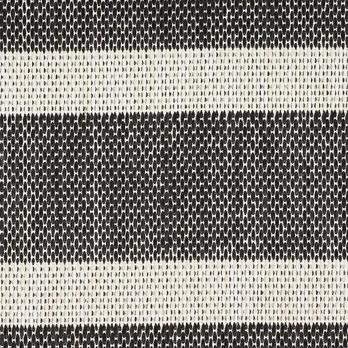 Nourison Home Positano Black Ivory 4' x 6' Area Rug - Easy Clean, Non Shedding, Bed Room, Living Room, Dining Room, Kitchen (4' x 6')