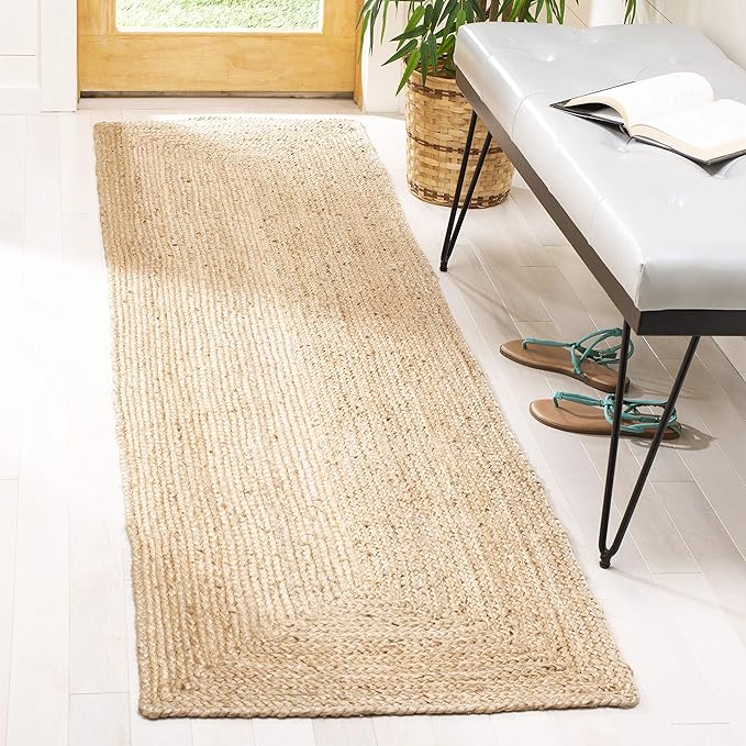 SAFAVIEH Cape Cod Collection Runner Rug - 2'3" x 11', Natural Brown, Handmade Braided Flat Weave Jute (CAP252A)