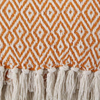 DII Rustic Farmhouse Double Diamond Woven Throw, 50x60, Pumpkin Spice