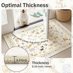 Dog 9x12 Area Rugs for Living Room, Machine Washable Animal Floral Vintage Rug Non-Slip Low Pile Soft Throw Large Rugs for Bedroom Dining Room Kitchen Nursery Playroom (9 x 12,Beige)