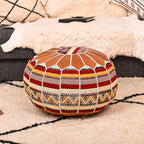 Marrakesh Gallery Bohemian Unstuffed Moroccan Pouf Ottoman, Round Ottoman Foot Rest, Handmade Bean Bag with Large Storage - Cover Floor Chair for Living Room, Bedroom - Ideal as Wedding Gifts