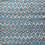 Jute Cotton Diamond Woven Rag Rug 2x3 Feet - Teal Natural, Reversible Small Soft Floor Décor Area Rugs Ideal for Entryway, Kitchen, Laundry Room | Boho Farmhouse Accent Sturdy Door Mat for Bedroom