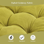 Meditation Floor Pillow 22×22 Inch 1 Pack Large Floor Cushions for Adults Square Tufted Corduroy Floor Pillows for Yoga Living Tatami Room Green
