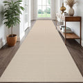 EARTHALL Runner Rug 3x18 Ft Washable Runners for Hallways Extra Long Woven Non Slip Entryway Runner Braided Kitchen Runner Indoor Outdoor Carpet Runners for Hotels, Officel, Stair, Beige/Khaki
