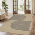 Easy Jute Rug 5x7: Indoor Outdoor Natural Boho Area Rugs for Living Room Patio Washable - Farmhouse Neutral Contemporary Carpet Mat for Entryway Bedroom Kitchen Backyard Sunroom Non Slip
