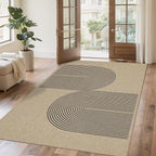 Easy Jute Rug 5x7: Indoor Outdoor Natural Boho Area Rugs for Living Room Patio Washable - Farmhouse Neutral Contemporary Carpet Mat for Entryway Bedroom Kitchen Backyard Sunroom Non Slip
