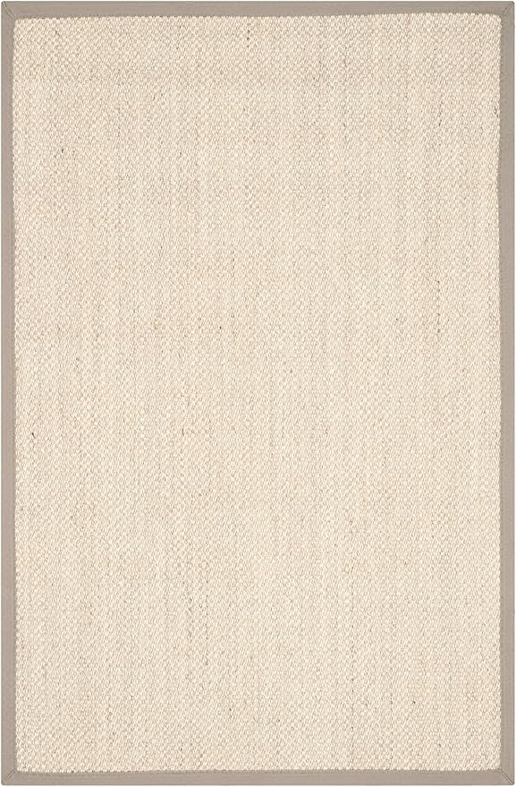SAFAVIEH Area Rug 3x5 - Natural Fiber Collection - Marble & Khaki, Sisal, Woven Design with Border (NF143E)