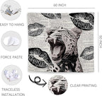 WNAGT Retro Trendy Leopard Tapestry Wall Hanging, Cheetah Leopard Room Decor, Vintage Funky Cheetah Print Lips Wall Blanket Decor for Girls Bedroom Dorm Apartment Home, 50x60 Inch(Black)