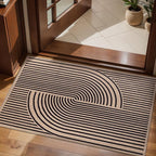 Tangsoo Rainbow Easy Jute Rug 2x4 Small Throw Rugs for Entryway,Washable Ultra Thin Outdoor Door Mat, Black Non-Slip Indoor Floor Carpet for Entrance Kitchen Hallway Bedroom Front Porch