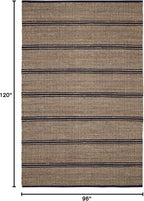 Dash & Albert Arbor Handwoven Jute Rug, 8 X 10 Feet, Navy Stripe Pattern