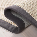 SAFAVIEH Area Rug 11x15 - Natural Fiber Collection - Large - Marble & Dark Grey, Sisal, Woven Design with Border (NF143D)