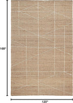 Dash & Albert Judson Natural/Ivory Handwoven Jute Rug, 9.5 X 13.5 Feet, Ivory Graphic Pattern
