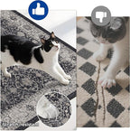 Kitchen Sink Rugs Set 0f 2: Washable Non-Slip Hardwood Floor Mat for Stove Dishwasher Fronts Soft Stain Resistant Carpet for Cooking Area & Fridge Boho Home Decor for High Traffic Area(2x3+2x4,Black)