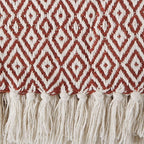 DII Rustic Farmhouse Double Diamond Woven Throw, 50x60, Cinnamon