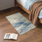 GENIMO 2X3 Washable Modern Doormat, Non-Slip Low Pile Chenille Area Rug, Small Entry Mat for Entrance Hallway Kitchen Bathroom, Dusk Tide