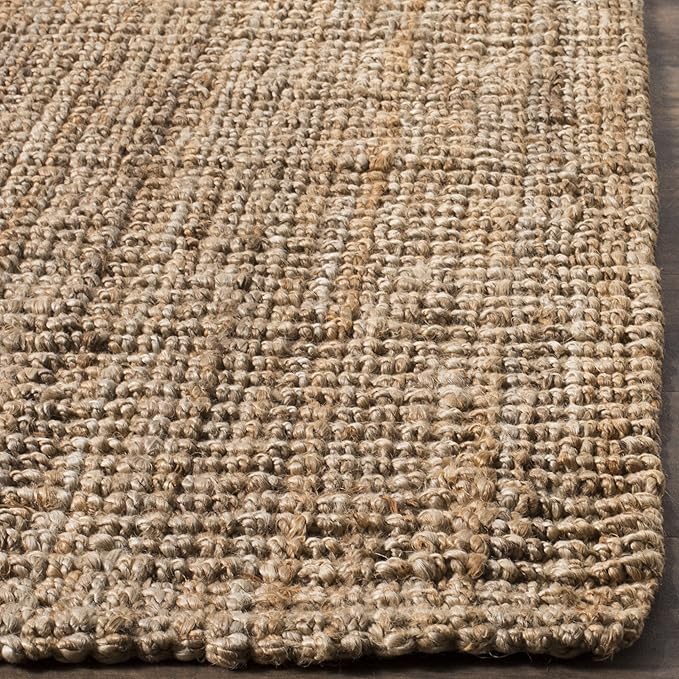 SAFAVIEH Natural Fiber Collection Runner Rug - 2'6" x 8', Natural Brown, Handmade Jute, Farmhouse Style, Chunky Textured Thick Pile (NF447A)