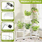 6 Tier Plant Stand Indoor, Tiered Plant Stand Outdoor for Multiple Plants, Corner Plant Shelf for Patio Balcony Porch Garden Living Room House,White