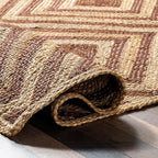 Rugs USA Dogwood Tiled Jute Area Rug, 9'6" x 13'6", Brown