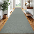 EARTHALL Extra Long Runner Rug 3x18 Ft Washable Runners for Hallways Cotton Non Slip Entryway Runner Braided Kitchen Runner Indoor Outdoor Carpet Runners for Hotels, Officel, Stair, Green/Grey